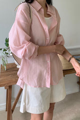 Crinkled Sheer Blouse