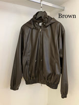 Luxe Hooded Leather Jacket