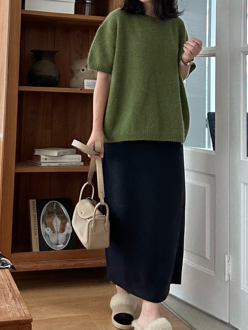 Cashmere Short Slv Knit