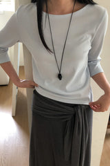 Boatneck Elbow Sleeve Tee