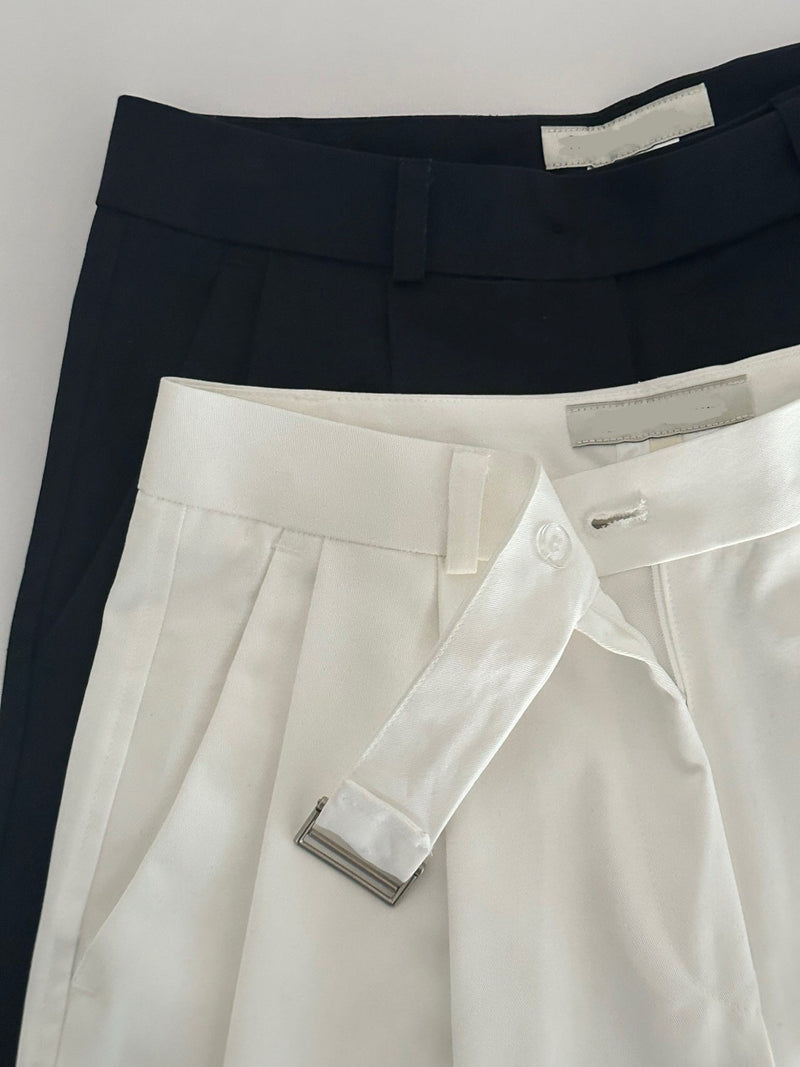 Classic Belted Cotton Pants