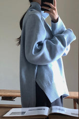 Side Slit Turtleneck Sweater
