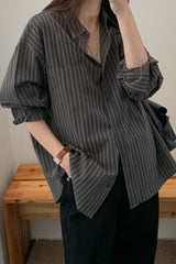 Moburn Stripe Wrap Shirt