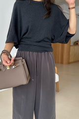 Shirring Wide Knit Tee