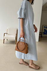 Puff Sleeve Linen Dress