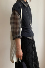 Sheer Gingham Blouse