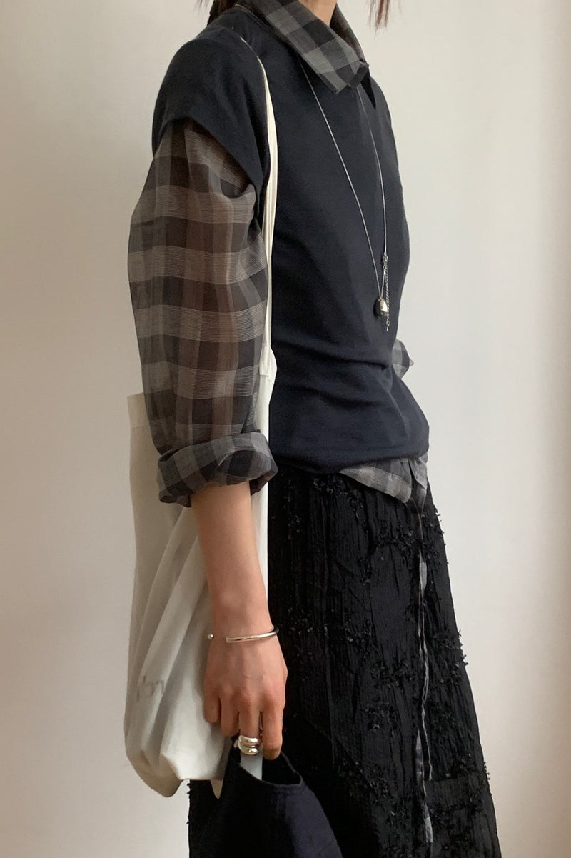 Sheer Gingham Blouse