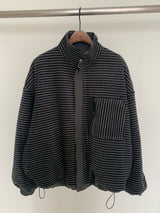 Reversible Stand Collar Jacket in Charcoal, women's reversible stand collar jacket