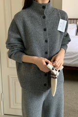 Superfine Wool Button Cardigan