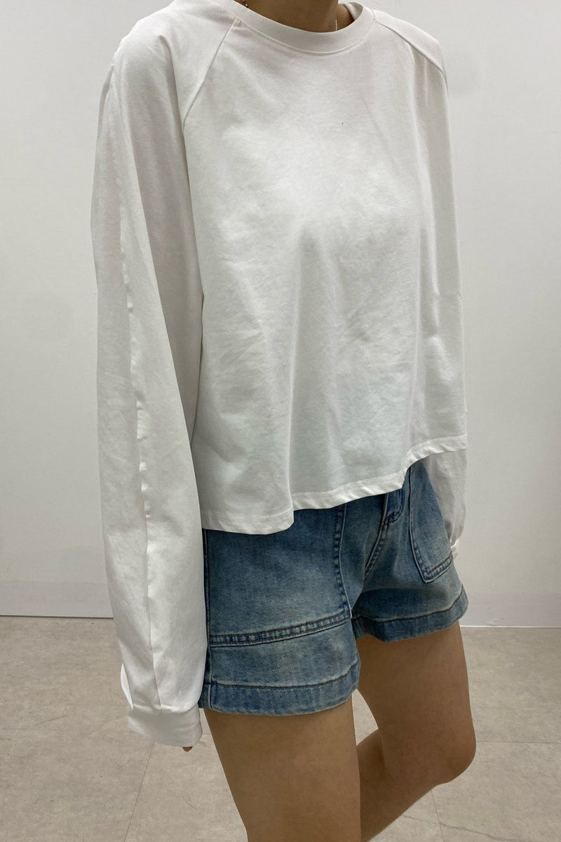Casual Raglan Crop Tee