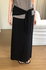 Waist Tie Jersey Skirt