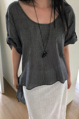 Gingham Side Tie Blouse