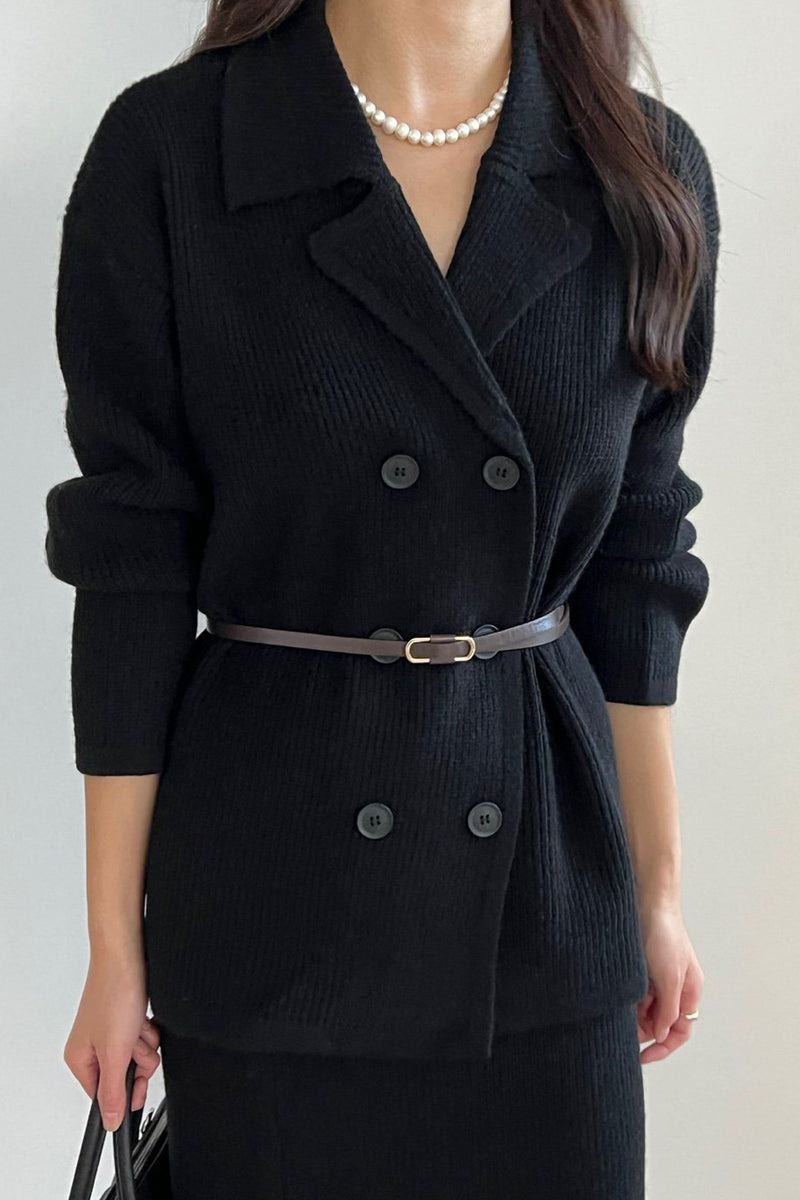 Double Button Knit Set