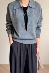 Deep V Collar Double Knit