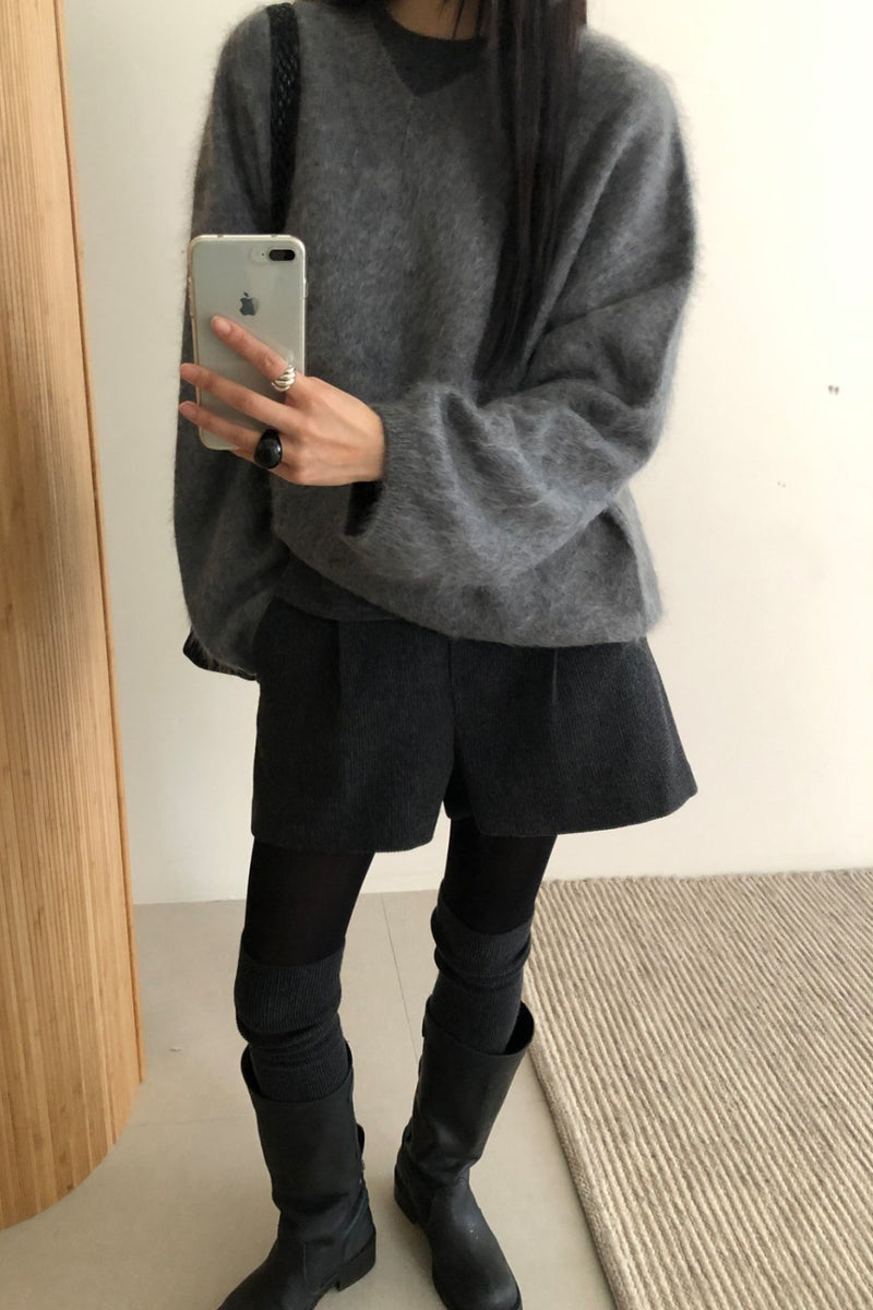 Premium Brushed V-neck Knit