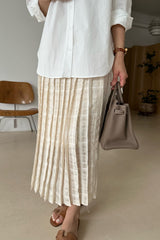 Check Pleat Banded Skirt