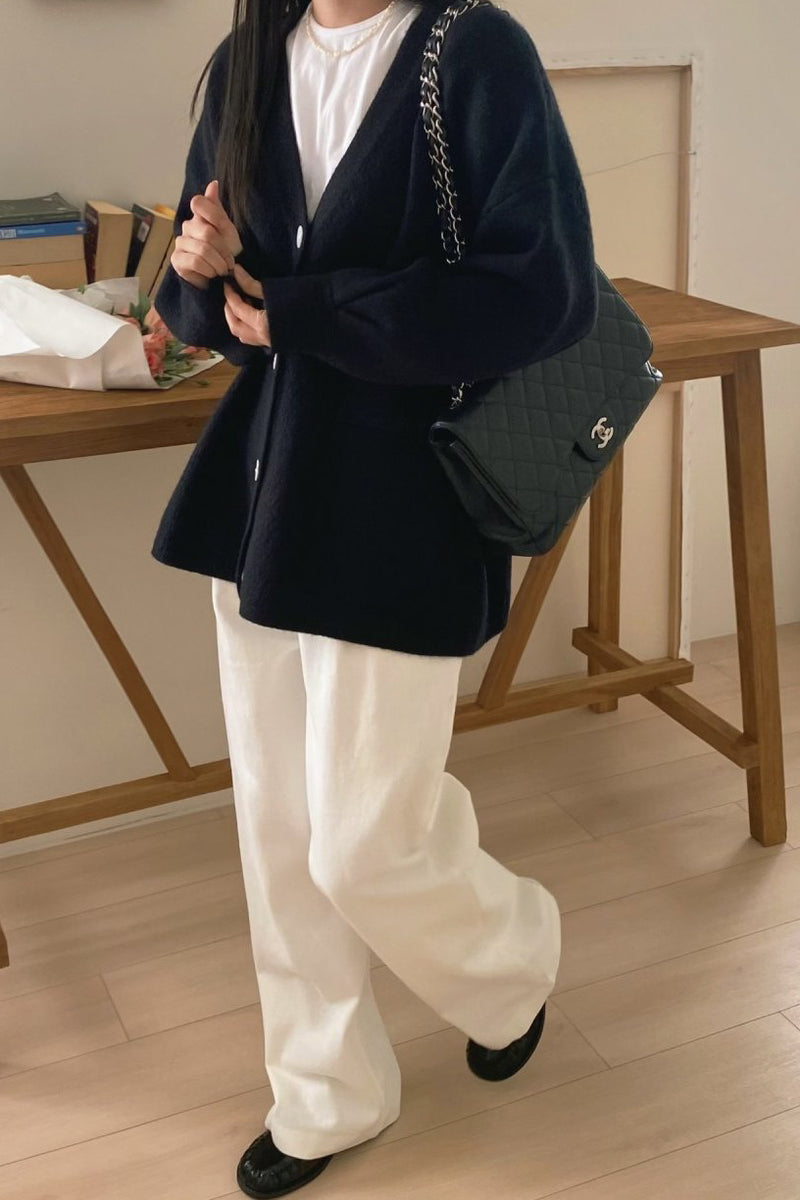 One Pocket Wool Cardigan