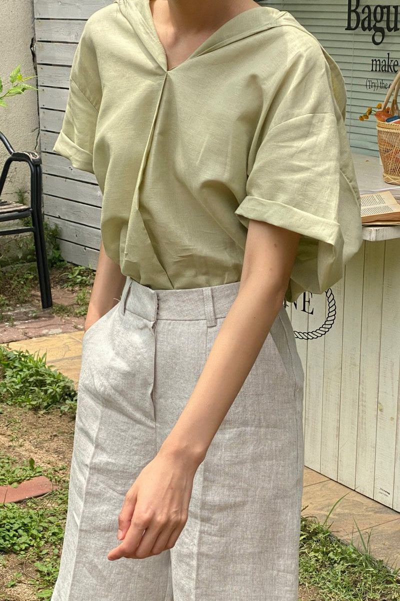 Hoodie Linen Blouse
