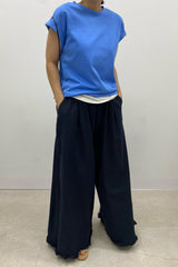 Linen Frill Wide Pants