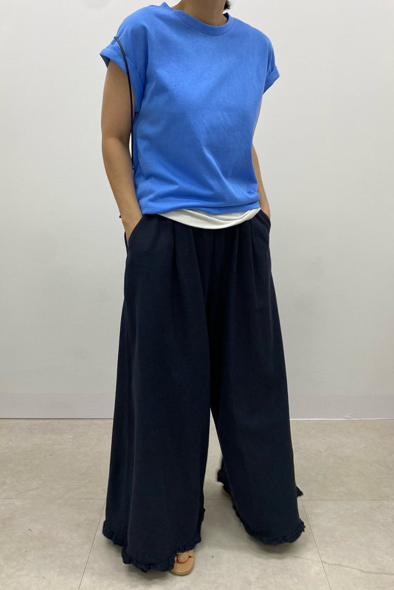 Linen Frill Wide Pants