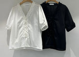 Puff Sleeve Frill Blouse