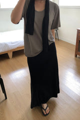 Waist Tie Jersey Skirt
