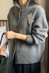 Superfine Wool Button Cardigan