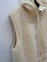 Boucle Hood Zip-Up Vest