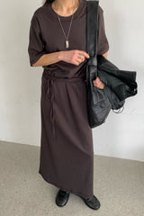 Strap Waist Rib Dress