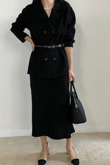 Double Button Knit Set