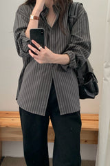 Moburn Stripe Wrap Shirt