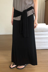 Waist Tie Jersey Skirt