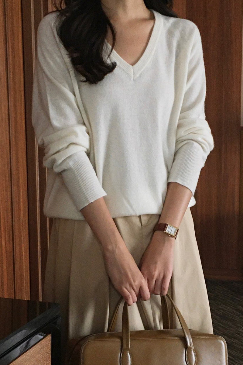 Cashmere V-neck Knit