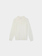 Silk Wool Collar Button Knit