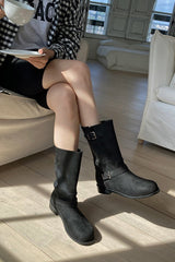 Suede Buckle Boot