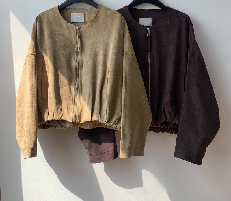 Suede Blouson Jacket