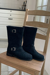 Suede Buckle Boot