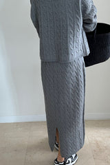 Cable Knit Skirt Set