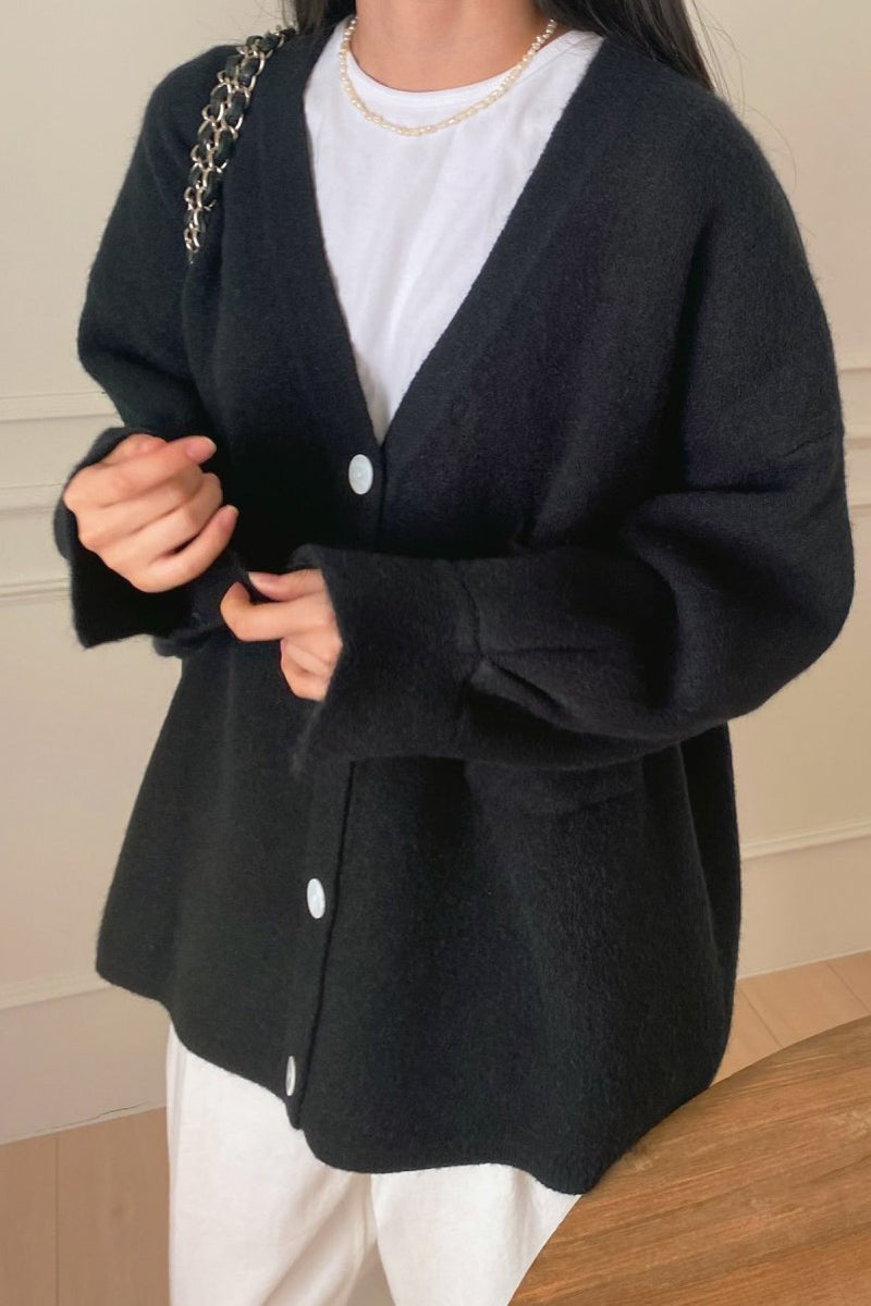 One Pocket Wool Cardigan