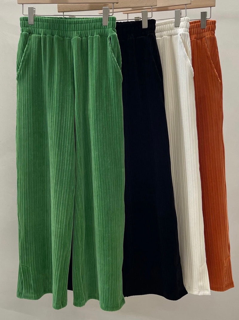 Loose Corduroy Banded Pants