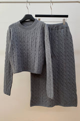 Cable Knit Skirt Set
