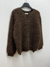Warm Boucle Split-Neck Sweater