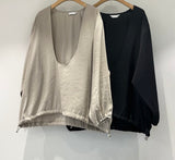 Deep U Neck Blouse