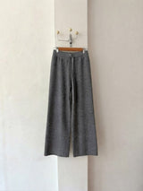 Delight Knit Pants in Grey, women's knit wide leg banding pants