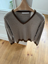 Stripe V-Neck Knit