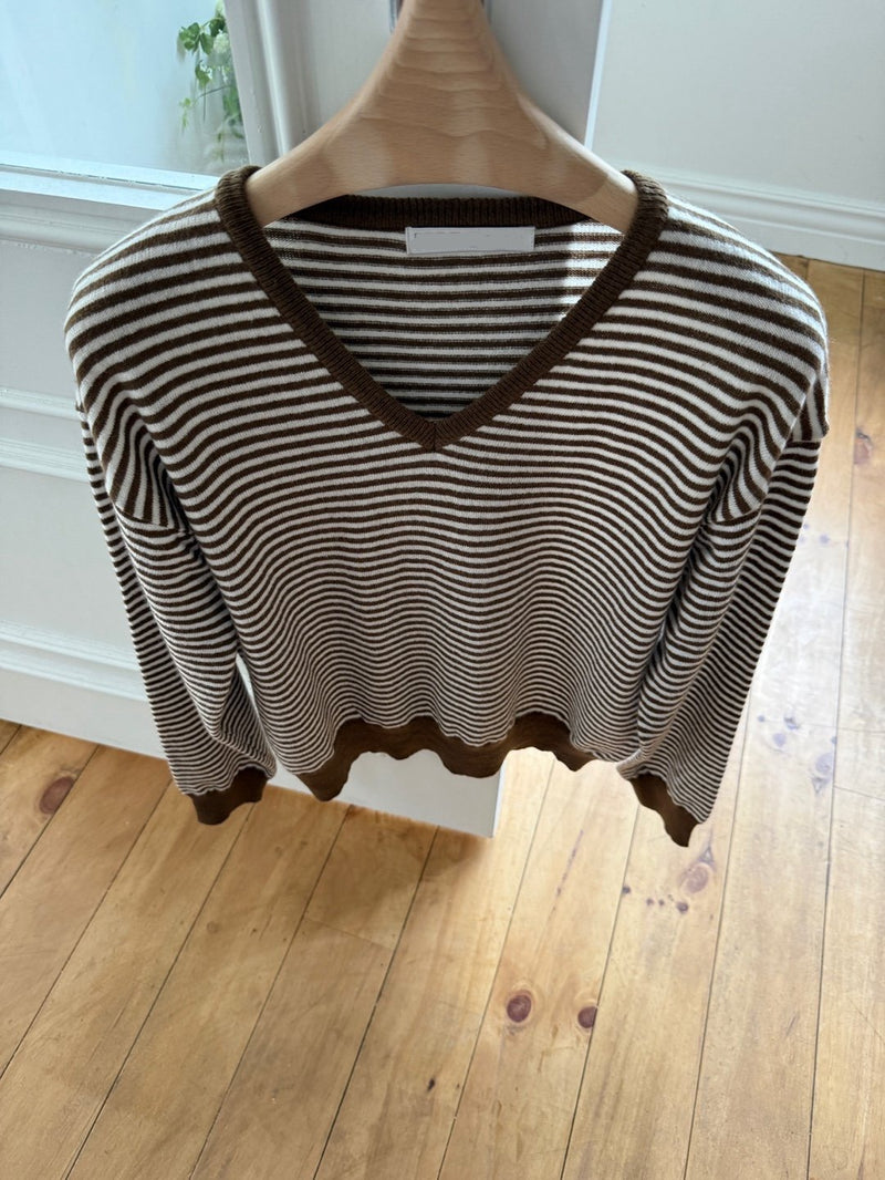 Stripe V-Neck Knit