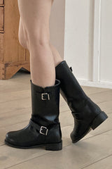 Suede Buckle Boot