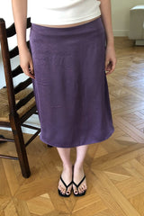 Blanc Midi Skirt in Purple, women's lined midi skirt