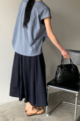 Back Pleat French Sleeve Tee