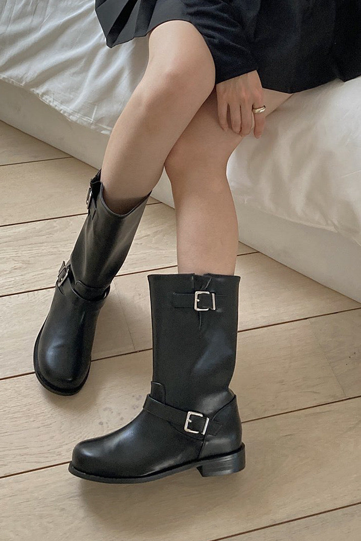 Suede Buckle Boot